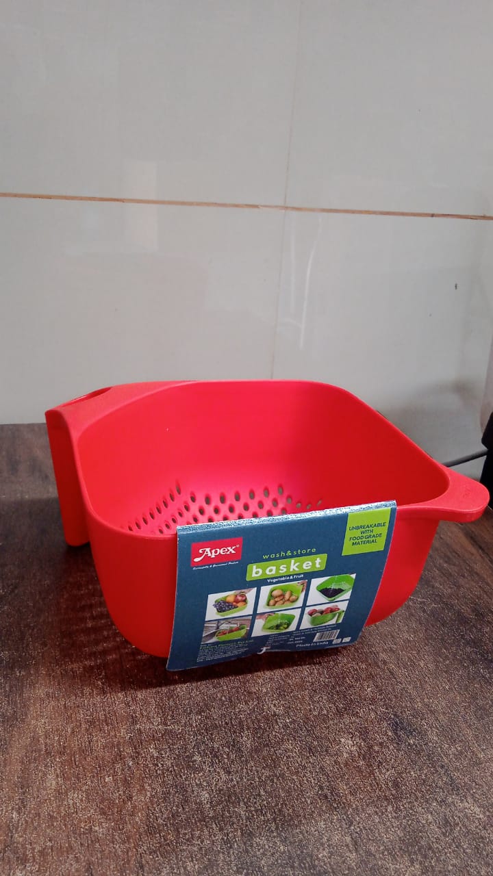 Apex Multi-Functional Plastic Strainer Bowl with Ergonomic Handle (1 Pc) Apex Multi-Functional Plastic Strainer Bowl with Ergonomic Handle (1 Pc)